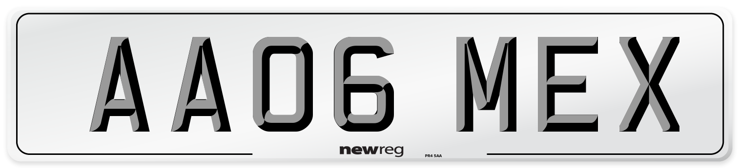 AA06 MEX Number Plate from New Reg